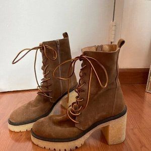 Free People Dylan Lace Up platform boots 39 NWOT